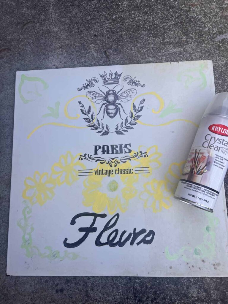 Dried floral garden metal sign glow-up sealing paint & run-on