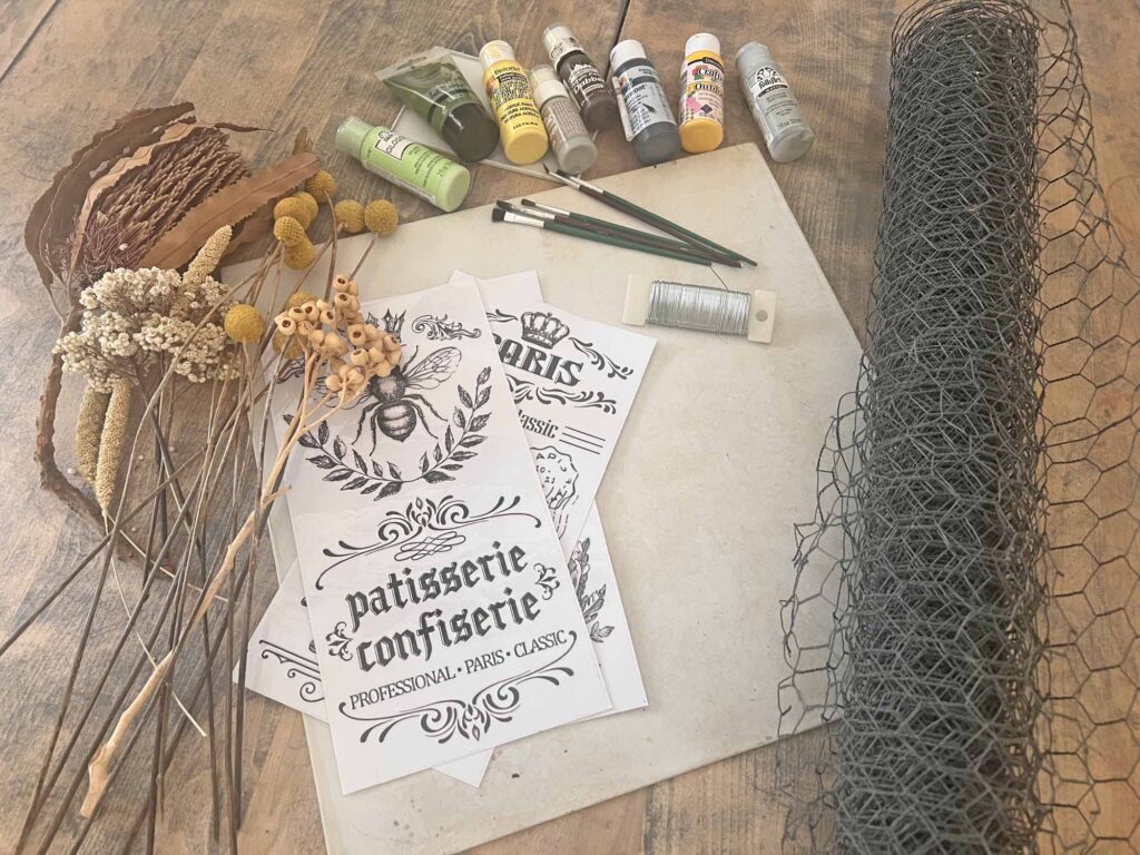 Dried flower garden metal sign glow-up supplies