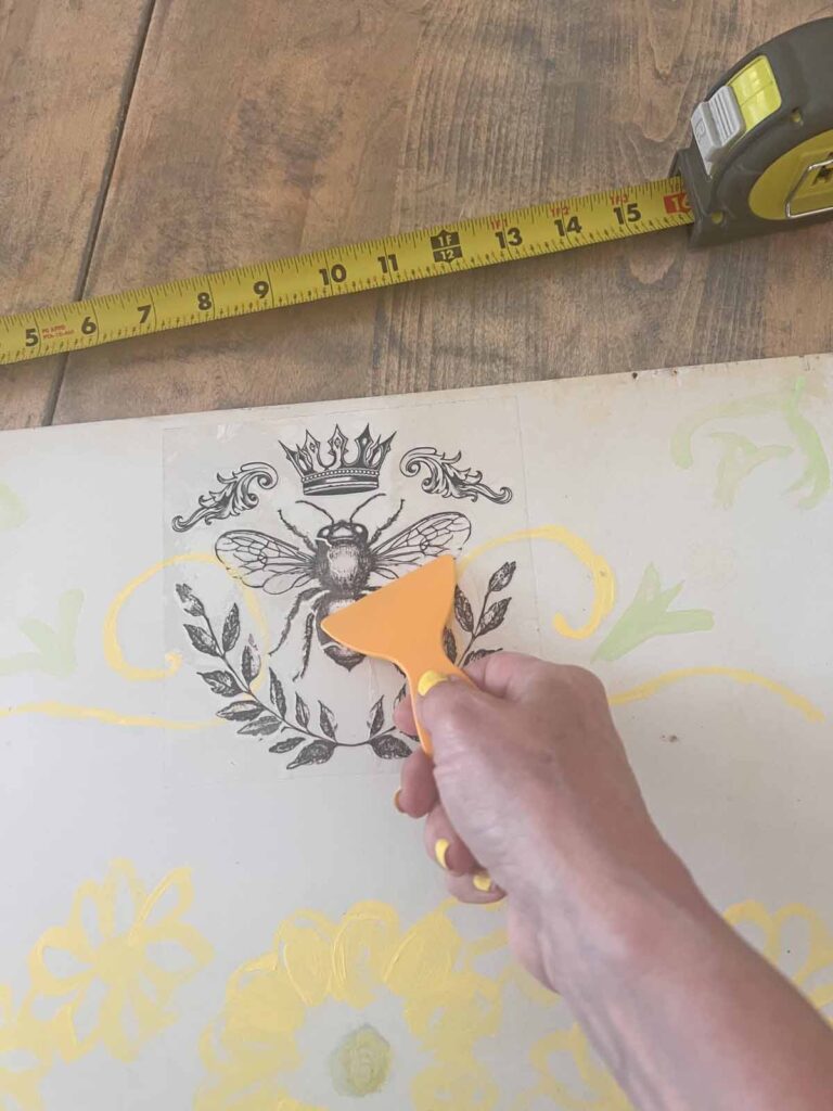 Dried flower garden metal sign glow-up rub-on transfer burnishing