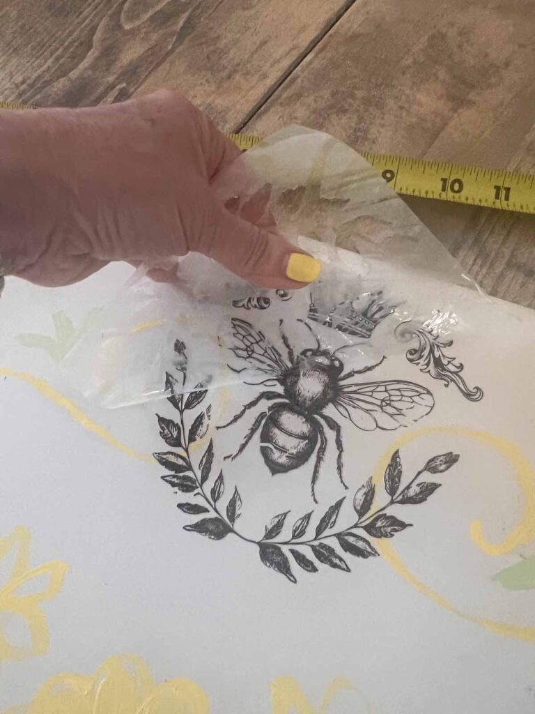 Dried flower garden metal sign glow-up rub-on transfer backing removal
