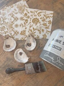 Summer craft: How to decoupage oyster shells into trend forward trinket dishes - prepping project