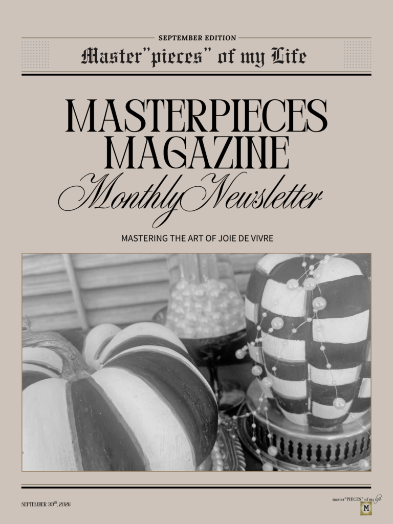 Masterpieces Magazine Newsletter September Cover