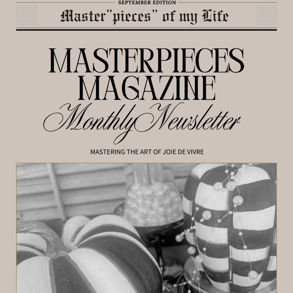Masterpieces Magazine Newsletter September Cover