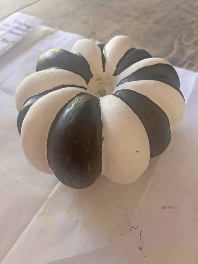 MacKenzie Childs inspired pumpkin dupe DIY painted stripes