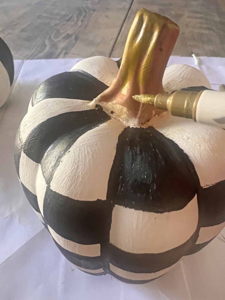 MacKenzie Childs inspired pumpkin dupe DIY gilding stem