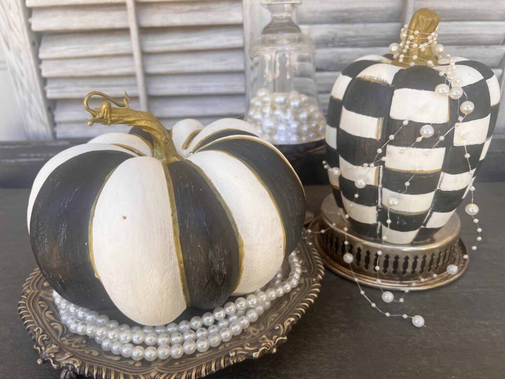 MacKenzie Childs inspired pumpkin dupe DIY styled pearls