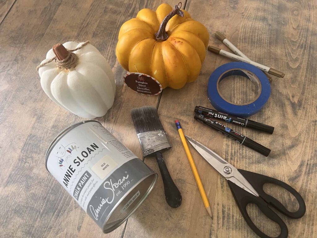 MacKenzie Childs inspired pumpkin dupe DIY courtly check an striped supplies