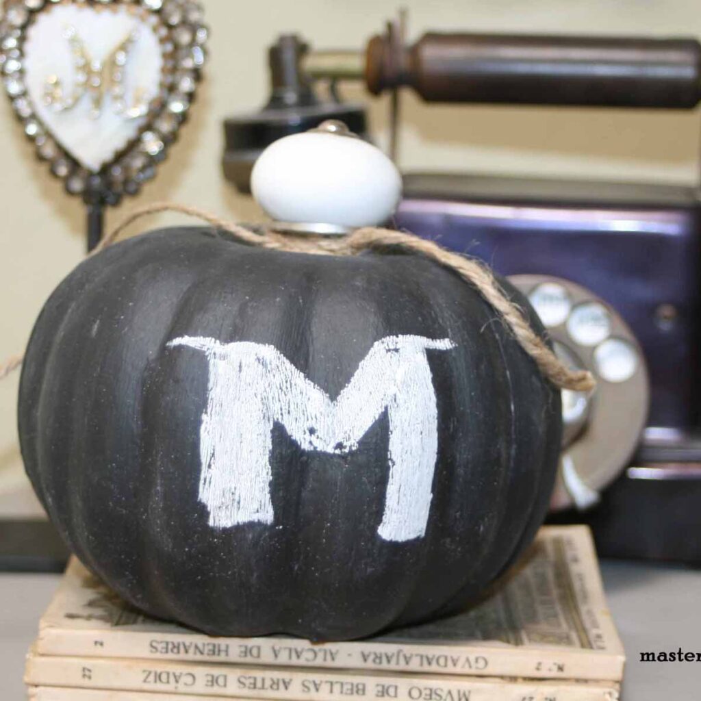 chalkboard pumpkin DIY from dollar tree foam pumpkin