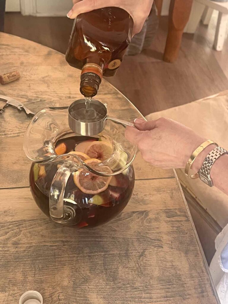 traditional red sangria recipe adding Cointreau (orange liquor)