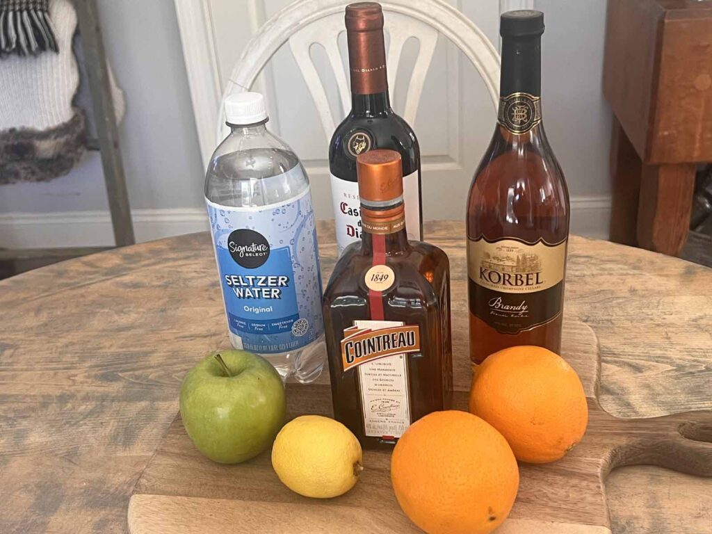 traditional red sangria recipe prepped ingredients