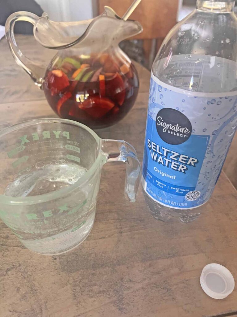 traditional red sangria recipe chilled ready for seltzer water