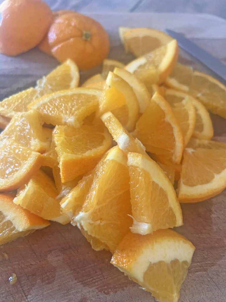 traditional red sangria recipe prepped sliced oranges