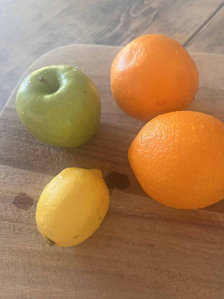 traditional red sangria recipe washed fruit ready to slice
