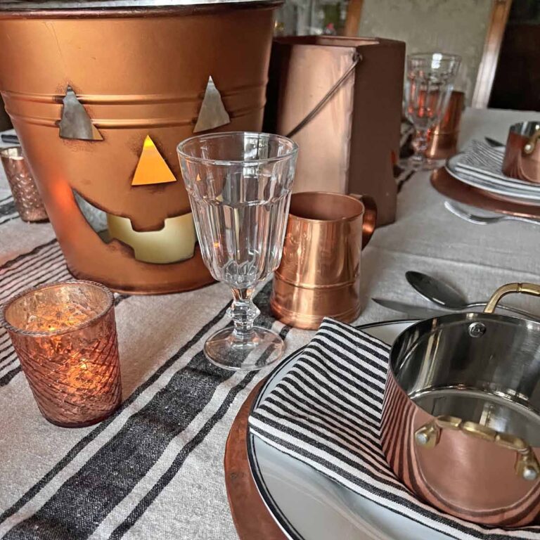 Halloween Copper Inspired Table Setting