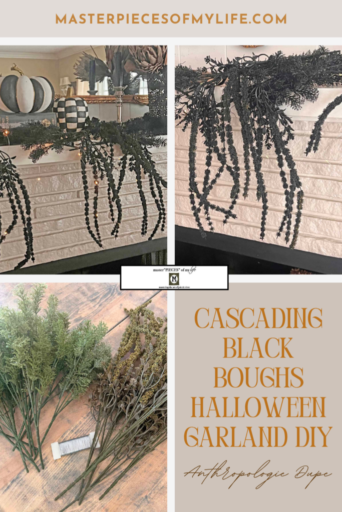 Another Anthropologie Dupe: Cascading black boughs Halloween garland DIY Pinterest