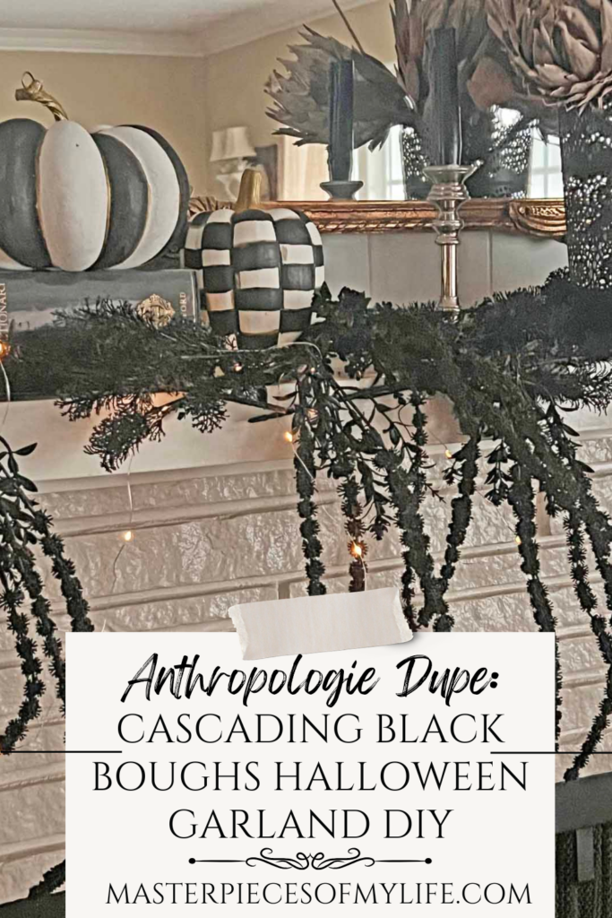 Another Anthropologie Dupe: Cascading black boughs Halloween garland DIY Pinterest