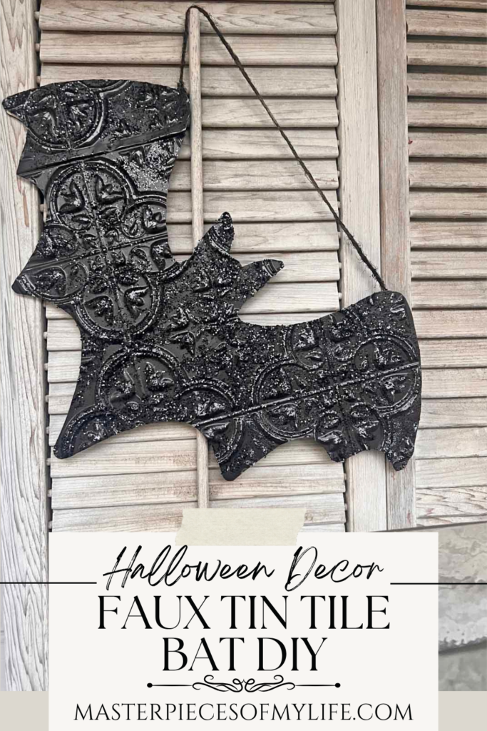Halloween Decor: Faux tin tile bat DIY Pinterest