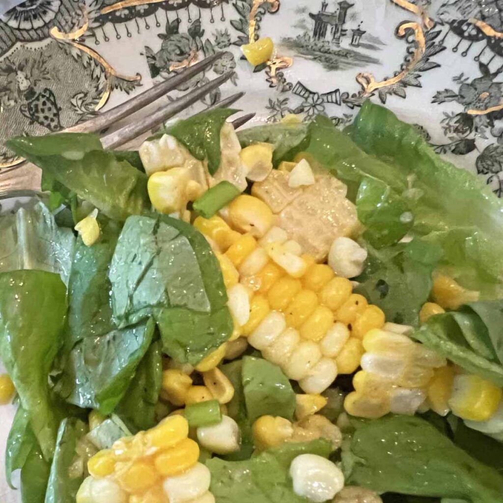 Butter lettuce and corn salad recipe ton green transferware
