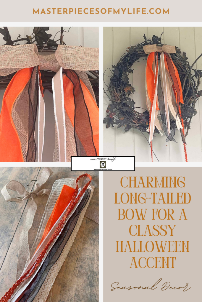 Seasonal Decor: Charming log tailed bow for a Classy Halloween accent Pinterest