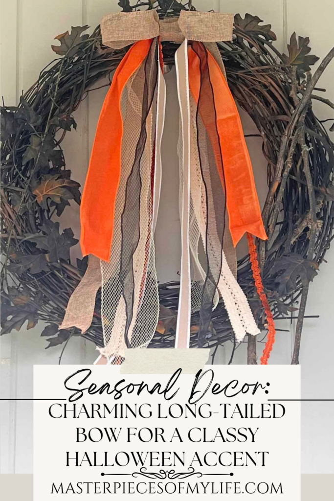 Seasonal Decor: Charming log tailed bow for a Classy Halloween accent Pinterest